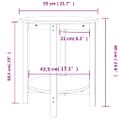 vidaXL Konferenčný stolík sivý Ø 55x60 cm borovicový masív