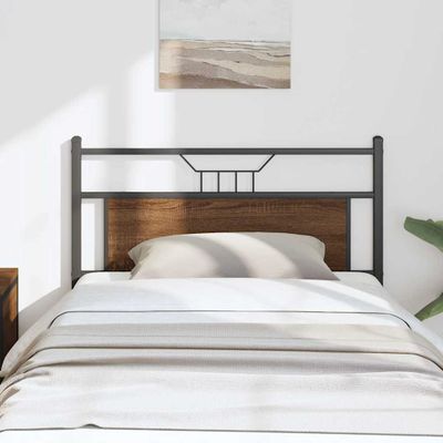 vidaXL Náhradné čelo postele, hnedý dub 107 cm, kompozitné drevo a oceľ