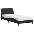 vidaXL Posteľ s matracom Dover čierna 90x200 cm umelá koža
