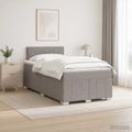 vidaXL Posteľ boxspring s matracom Sivohnedá 120 x 200 cm Látka
