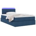 vidaXL LED úložná posteľ s matracom Modrá 120 x 190 cm Látka