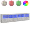 vidaXL Komoda s LED svetlami betónovo sivá 283x37x67 cm