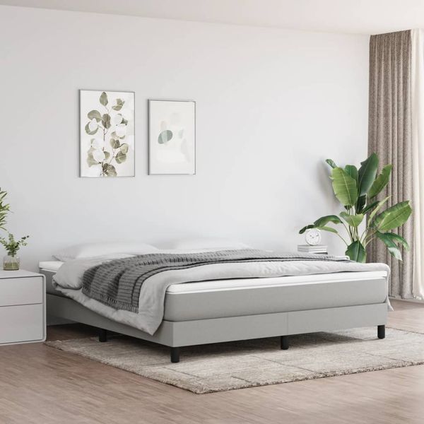 vidaXL Posteľný rám s boxspringom svetlosivá 160x200 cm látka