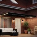 vidaXL Ručná vysúvacia markíza s LED Čierna a antracit 4 × 3 m