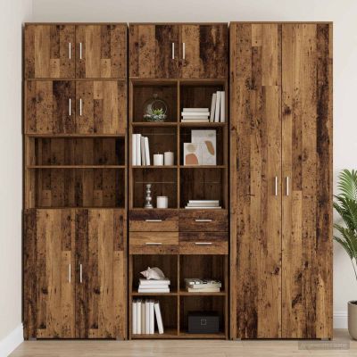 vidaXL Úložný kabinet so policami Staré drevo 70 x 42,5 x 225 cm