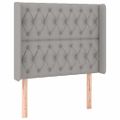 vidaXL Čelo postele s LED bledosivé 93x16x118/128 cm látka