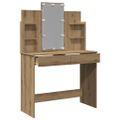 vidaXL Toaletný stolík s LED svetlami dub artisan 96x40x142 cm