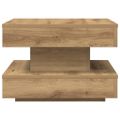 VidaXL Konferenčný stolík otočný o 360stupňov dub artisan 50x50x34,5cm