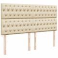 vidaXL Posteľný rám boxspring s matracom krémový 180x200 cm látka