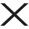 vidaXL Nohy k jedálenskému stolu v tvare X, 3 ks, čierne, 90 x (72-73) cm, oceľové