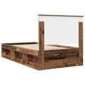 vidaXL Rám postele Staré drevo 100 x 200 cm Masívne borovicové drevo