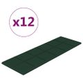 vidaXL Nástenné panely 12 ks tmavozelené 90x30 cm látka 3,24 m²