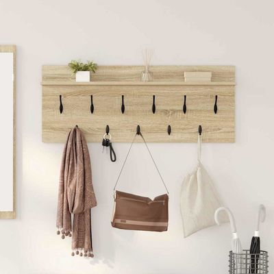 vidaXL Vešiak na stenu Sonoma dub 100 x 40 x 12 cm Kompozitné drevo