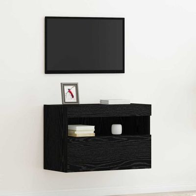 vidaXL TV nástenná skriňa Čierny dub 60 x 30 x 40 cm Kompozitné drevo