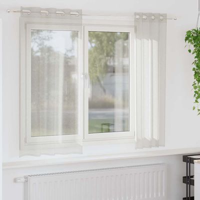 vidaXL Voile záclona so záclonami 2 pcs Krémová 175 x 140 cm Polyester