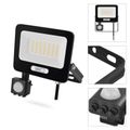 LED reflektor GLARO s pohybovým čidlom, 30 W, čierny, IP54, 3000 lm, neutrálna biela