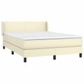 vidaXL Boxspring posteľ s matracom krémová 140x190 cm umelá koža