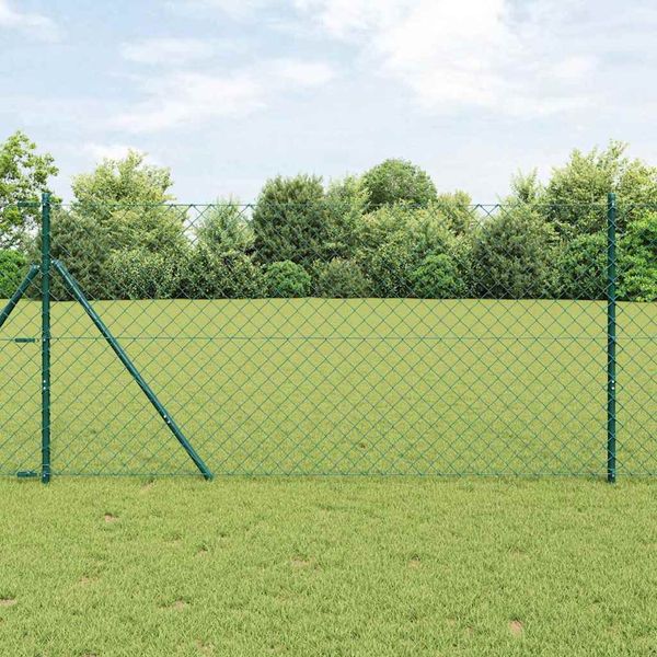 vidaXL Pevný kovaný drôtový plot 10 x 1 m PVC potiahnutá oceľ Zelená