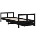 vidaXL Rám detskej postele so zásuvkami čierny 80x200 cm mas. borovica