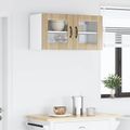 vidaXL Nástenný sklenený kabinet LUCCA Dub sonoma 80 x 31 x 40 cm
