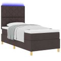 vidaXL LED box s pružinami Tmavohnedá 100 x 200 cm látka