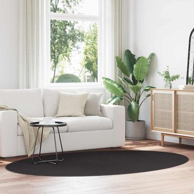 vidaXL Kusové koberce Oválny HUARTE Čierna 160 x 230 cm 100% polyester
