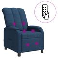 vidaXL Masážne relaxačné kreslo Modrá Látka