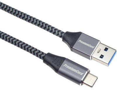PremiumCord kábel USB-C - USB 3.0 A (USB 3.1 generation 1, 3A, 5Gbit/s) 3m oplet