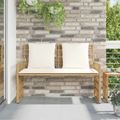 vidaXL Vonkajšia lavička 2 -Seater 116 x 55 x 82 cm Oceľ a poly ratan