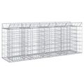 vidaXL Gabiónová vyvýšená posteľ 2 ks 200 x 50 x 80 cm Strieborná