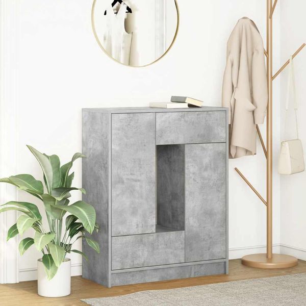 vidaXL Komoda so zásuvkami a dvierkami, betónová sivá 73x31x90 cm