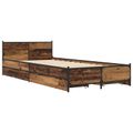 vidaXL Rám postele s čelom Staré drevo 80 x 200 cm Kompozitné drevo