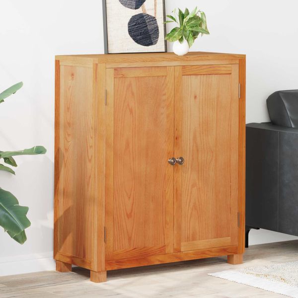 vidaXL Skrinkový s dverami Hnedá 80 x 35 x 95 cm Masívne dubové drevo