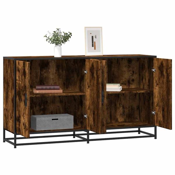 vidaXL Komoda dymový dub 134x35x76 cm kompozitné drevo