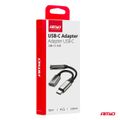 Adaptér USB-C rozdeľovací na USB-C + Mini-Jack 3,5mm 10cm AMiO-04295
