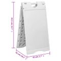 vidaXL Chodníková tabuľa s rámom v tvare A šedá 45x7x84,5 cm HDPE