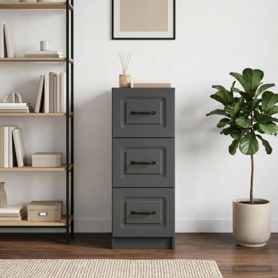 vidaXL Zásuvkový kabinet Čierna 33 x 34,5 x 87 cm Kompozitné drevo