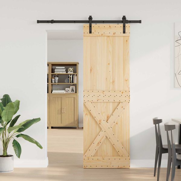 vidaXL Posuvné dvere NARVIK Prírodná a čierna 70 x 210 cm (152,5 cm)