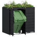 vidaXL Úložisko na 2 koše Wheelie Čierna 136 x 77,5 x 121,5 cm