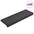 vidaXL Schodové rohože 30 ks 65x21x4 cm antracitové s obdĺžnikovým okrajom