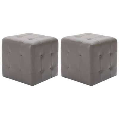 vidaXL Taburetky 2 ks sivé 30x30x30 cm umelá koža