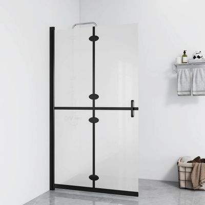 vidaXL Skladacia sprchová zástena mliečne ESG sklo 120x190 cm