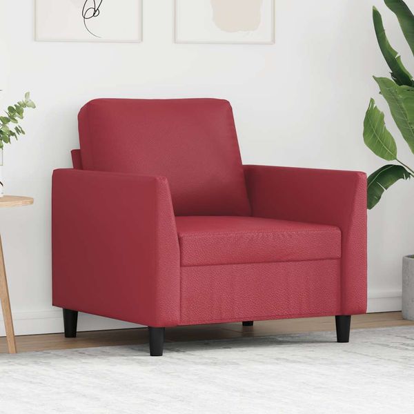 vidaXL Kreslo vínovo-červené 60 cm umelá koža