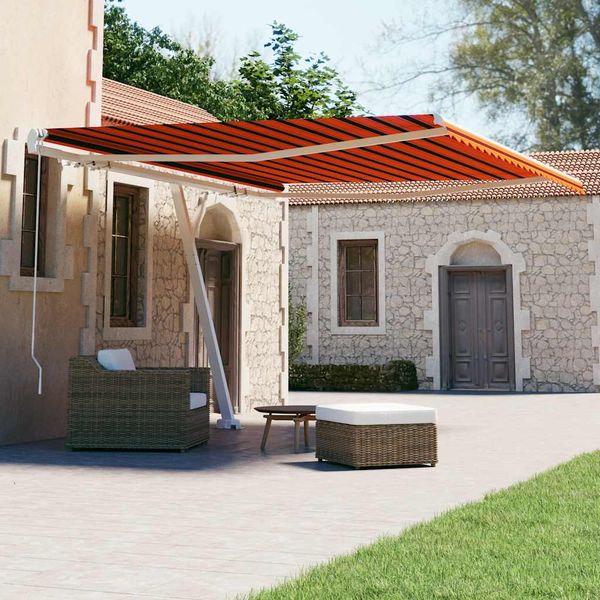 vidaXL Voľne stojaca ručne zaťahovacia markíza 400x300cm oranžovohnedá