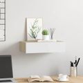 vidaXL Nástenná zásuvková polica dubová a biela 40x23,5x10 cm MDF