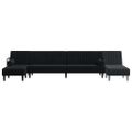 vidaXL Pohovka v tvare L čierna 260x140x70 cm zamat