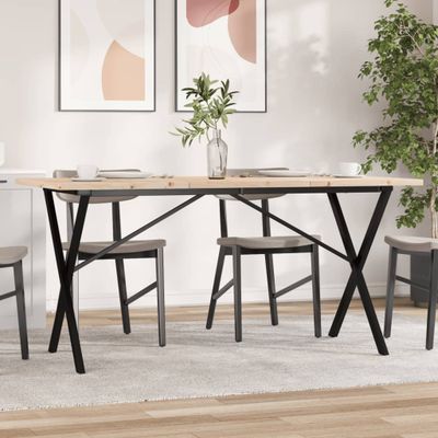 vidaXL Jedálenský stolík v tvare X 160x80x75,5 cm borovica a oceľ