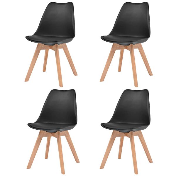 vidaXL Jedálenské stoličky 4 ks, čierne, plast