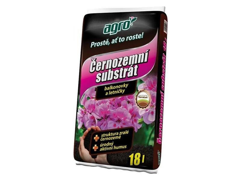 Čiernozemný substrát pre balkónovky a letničky AGRO 18l