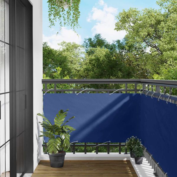 vidaXL Balkónová obrazovka Modrá 75 x 200 cm PU potiahnutý oxford alu